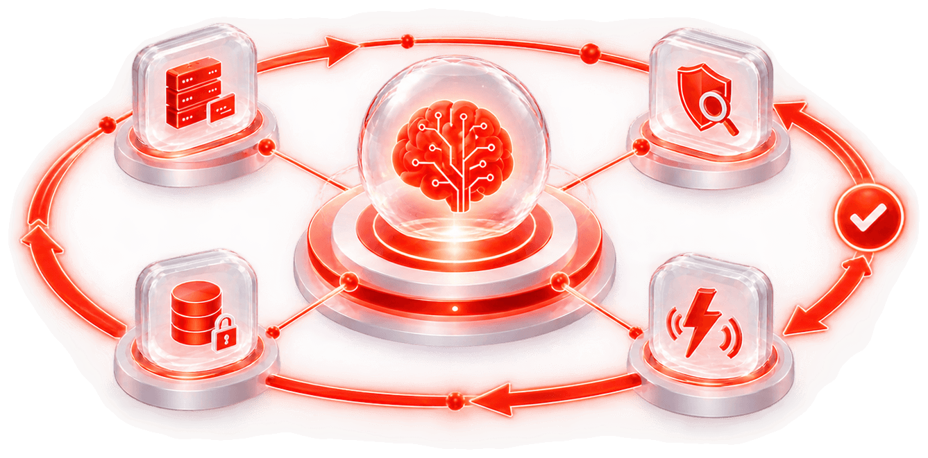 闭环的结果 · 中心与四周循环图
